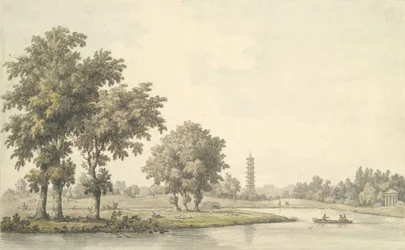 View of the Lake and the Island from the Lawn at Kew, 1763
