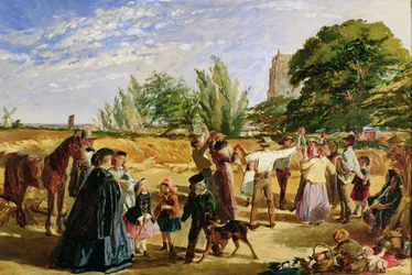 A Harvest Scene in Norfolk: Sketch for 