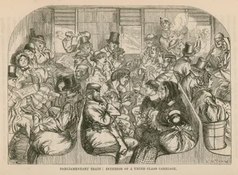 Parliamentary Train: Interior of the Third Class Carriage, from 
