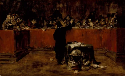 Sketch for a Picture - Columbus before the Council of Salamanca (B) (Christopher Columbus before the Spanish Council)