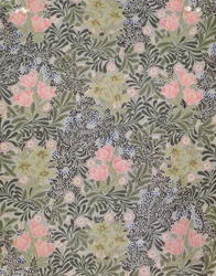Wallpaper design with Tulips, Daisies and Honeysuckle