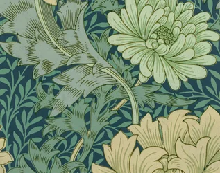William Morris Wallpaper Sample with Chrysanthemum
