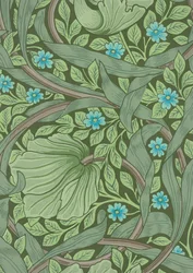 William Morris Wallpaper Sample with Forget-Me-Nots, c.1870