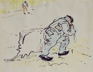 Churchill with a skate