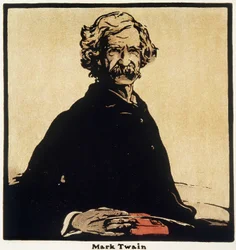 Portrait of Mark Twain (1835-1910), American Writer