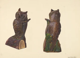 Owl on Log Bank