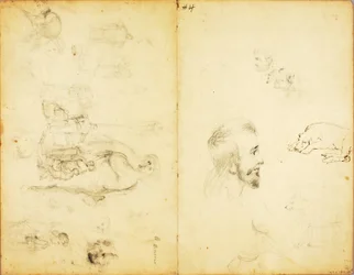 Studies of Christ Preaching, Man with Spear, etc.
