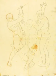 Moses, Aaron and Hur on Mount Horeb (nude study)