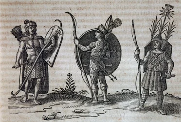 Types of French Canadian Indians, Illustration from Description of Nouvelle-France