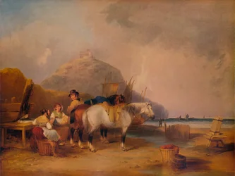 Coast Scene, with Figures and Horses