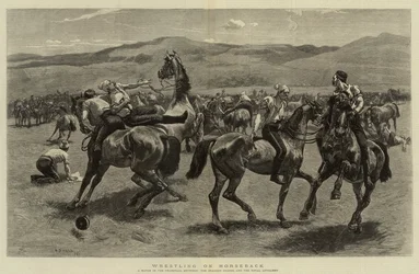 Wrestling on Horseback