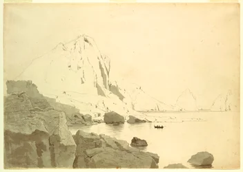View of Capri, Italy, Showing the Southern Coast and The Faraglione, ca. 1865