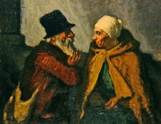 Old couple conversing