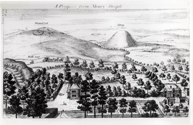 View from Avebury Steeple of Silbury Hill, Illustration from 