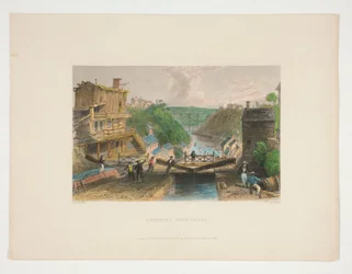Lockport, Erie Canal, illustration for Nathaniel Parker Willis