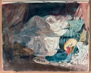 Nude Girl and a Companion on a Bed