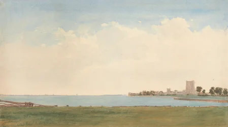 Porchester Castle: A View from Porchester Village Looking across the Water to Portsmouth