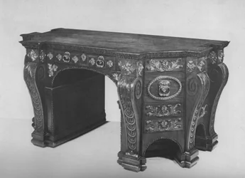 One of a pair of George II library tables