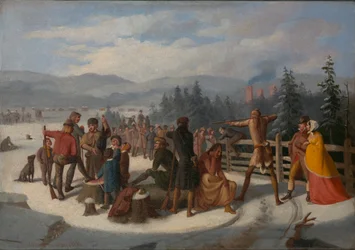 Scenes from the Pioneers by Cooper, Deerslayer at the Shooting Match