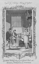 Cardinal Wolsey resigning the Great Seal for the Dukes of Norfolk and Suffolk