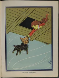 "She caught Toto by the ear", illustration from "The Wonderful Wizard of Oz" by Lyman Frank Baum