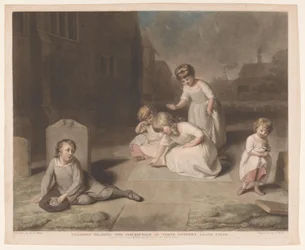 Children Reading the Inscription on Their Mother