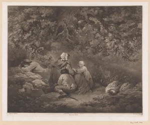 Resting Family in a Forest