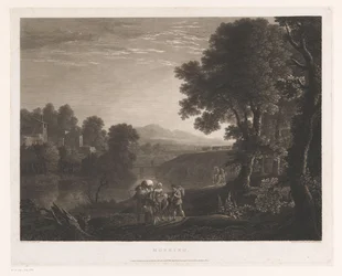 Landscape with Shepherds and Woman on Mule by a River