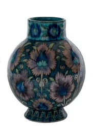 Bulbous Vase with Pink Carnation Pattern