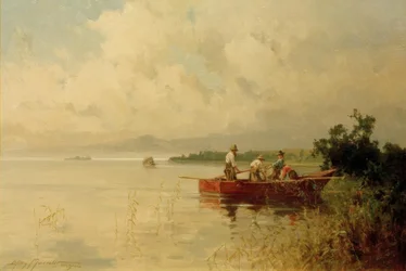 Fishermen on the Summer Chiemsee Shore