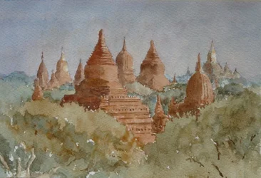 Bagan sunrise, towards Ananda