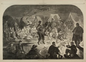 A Bivouac Fire on the Potomac, from Harper