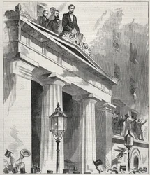 Abraham Lincoln, The President Elect, addressing the People from the Astor House Balcony, 1861