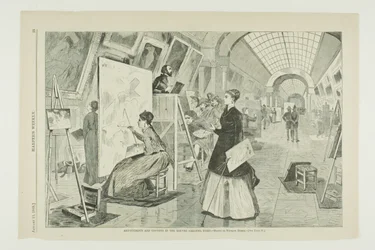 Art Students and Copyists in the Louvre Gallery, Paris