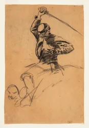 Cavalry Soldier with Sword on Horseback