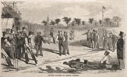 Cricket Players on Boston Common, 1859