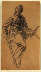 Drawing, Cavalry Soldier on Horseback, 1863