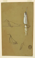 Four Sketches of Sloops, 1880