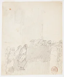 Men and Women Looking Out to Sea, Cullercoats, England, 1881