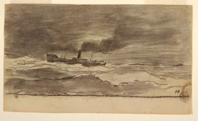 Seascape with Fishing Trawler, Cullercoats, England, 1881-82