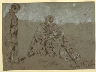 Soldier Giving Water to a Wounded Companion, 1864