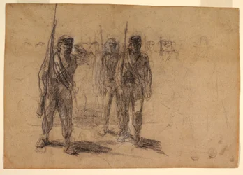 Soldiers Drilling, probably 1864