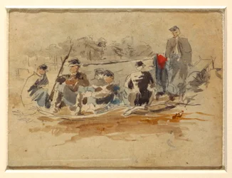 Soldiers Seated in a Group, 1862