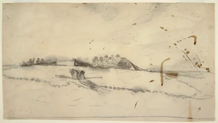 Three Boats with Fishermen Setting Out a Net, 1881-82