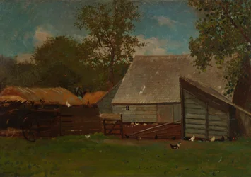 Farmyard with Ducks and Chickens