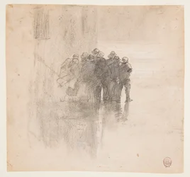 Fishermen in Oilskins, Cullercoats, England
