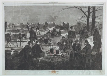Halt of a Wagon-train, from Harper