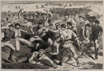 Holiday in Camp - Soldiers Playing Foot-Ball, 1865