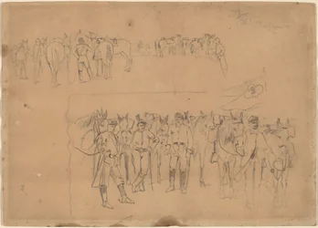 Officers and Horses at Rest
