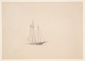 Schooner with Dinghy
